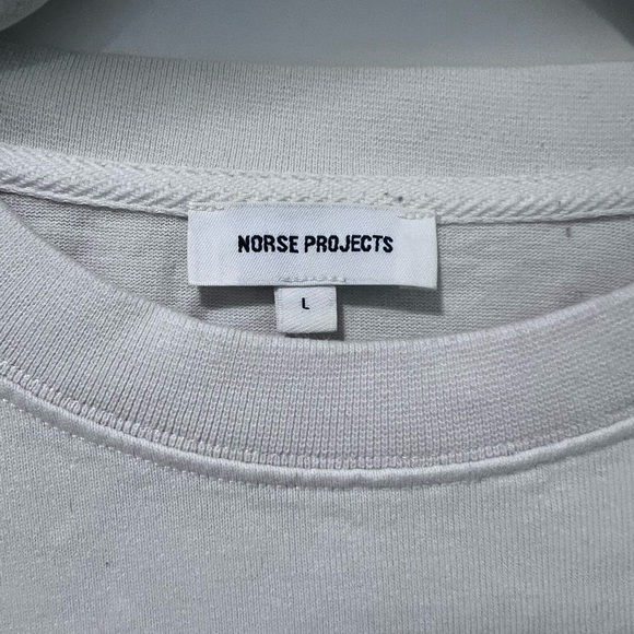 NORSE PROJECTS organic cotton t-shirt Norse cream Sz Large - Picture 6 of 6